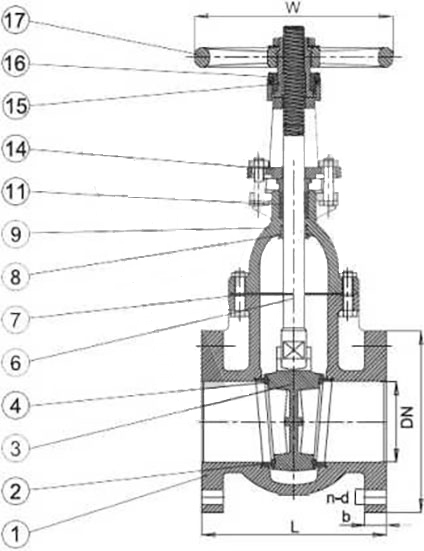 OS&Y Cast Iron Gate Valve, 150LB